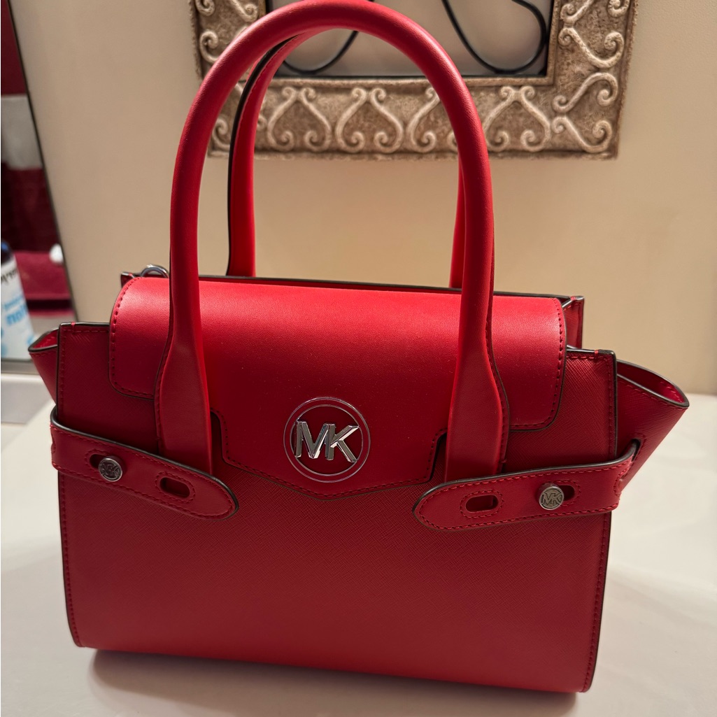 Michael Kors Carmen Medium Flap Satchel Crossbody Gently Used With Tags
